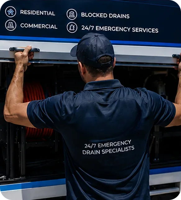 A licensed Baulkham Hills plumber at the service van